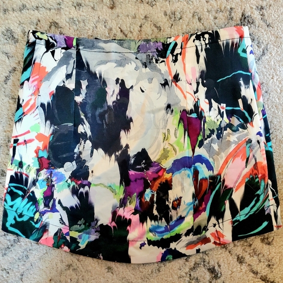 Topshop Hi Low Abstract Graphic Mini Skirt 4 - Picture 4 of 5